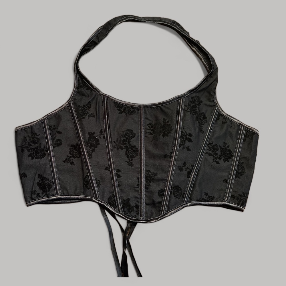 Floral black Corset